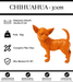 Sculpture Chien Chihuahua Resine 30cm Statue - Orange - MUZZANO
