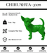 Sculpture Chien Chihuahua Resine 30cm Statue - Vert - MUZZANO