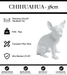 Sculpture Chien Chihuahua Resine 38cm Statue - Blanc - MUZZANO