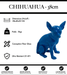 Sculpture Chien Chihuahua Resine 38cm Statue - Bleu - MUZZANO