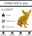 Sculpture Chien Chihuahua Resine 38cm Statue - Jaune - MUZZANO