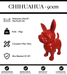 Sculpture Chien Chihuahua Resine XL 90cm Statue - Rouge - MUZZANO