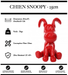 Sculpture Chien Snoopy 25cm Statue - Rouge - MUZZANO