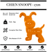 Sculpture Chien Snoopy 27cm Statue - Orange - MUZZANO