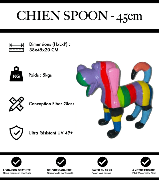 Sculpture Chien Snoopy 45cm Statue - Multicolore - MUZZANO