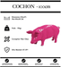 Sculpture Cochon Resine 100cm Statue - ROSE - MUZZANO