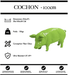 Sculpture Cochon Resine 100cm Statue - VERT - MUZZANO