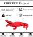 Sculpture Crocodile Resine 130cm Statue - Rouge - MUZZANO