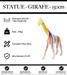 Sculpture Girafe Resine 150cm Statue - White Trash - MUZZANO