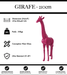Sculpture Girafe Resine 210cm Statue - Rose Foncé - MUZZANO