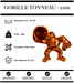Sculpture Gorille Enervé Avec Tonneau Resine 20cm Statue - Orange Chrome - MUZZANO