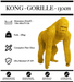 Sculpture Gorille Resine 130cm Poing Réaliste Statue - JAUNE - MUZZANO