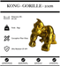 Sculpture Gorille Resine 20cm Poing Statue - Gold Chrome - MUZZANO