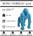 Sculpture Gorille Resine 40cm Origami Statue - BLEU - MUZZANO