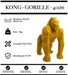 Sculpture Gorille Resine 40cm Origami Statue - JAUNE - MUZZANO