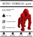 Sculpture Gorille Resine 40cm Origami Statue - ROUGE - MUZZANO