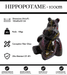 Sculpture Hippopotame Resine 100cm Statue - Graffiti Noir - MUZZANO