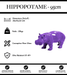 Sculpture Hippopotame Resine 95cm Statue - Violet - MUZZANO
