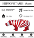 Sculpture Hippopotame Resine XXL 180cm Statue - Blanc et Rouge - MUZZANO