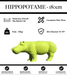 Sculpture Hippopotame Resine XXL 180cm Statue - Vert - MUZZANO