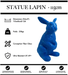 Sculpture Lapin Resine 115cm Statue - BLEU - MUZZANO