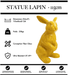 Sculpture Lapin Resine 115cm Statue - JAUNE - MUZZANO