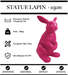 Sculpture Lapin Resine 115cm Statue - ROSE - MUZZANO