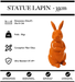 Sculpture Lapin Resine 35cm Statue - ORANGE - MUZZANO