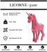 Sculpture Licorne Resine 50cm Statue - ROSE - MUZZANO