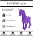 Sculpture Licorne Resine 50cm Statue - VIOLET - MUZZANO