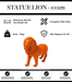 Sculpture Lion Resine 100cm Statue - Orange - MUZZANO