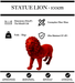 Sculpture Lion Resine 100cm Statue - Rouge - MUZZANO