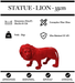 Sculpture Lion Resine 35cm Statue - Rouge - MUZZANO