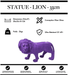 Sculpture Lion Resine 35cm Statue - VIOLET - MUZZANO