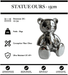 Sculpture Ours Resine 15cm Statue - Silver Chome - MUZZANO