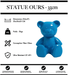 Sculpture Ours Resine 35cm Statue - BLEU - MUZZANO