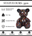 Sculpture Ours Resine 35cm Statue - Graffiti Multicolore - MUZZANO