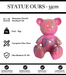 Sculpture Ours Resine 35cm Statue - Graffiti Rose - MUZZANO