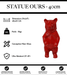 Sculpture Ours Resine 40cm Origami Statue - Rouge - MUZZANO