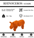 Sculpture Rhinocéros Resine 100cm Statue - Orange - MUZZANO