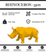 Sculpture Rhinocéros Resine 35cm Origami Statue - Jaune - MUZZANO
