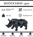 Sculpture Rhinocéros Resine 35cm Origami Statue - Noir - MUZZANO