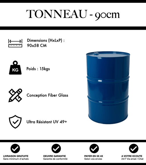 Sculpture Tonneau 90cm Statue - Bleu Foncé - MUZZANO