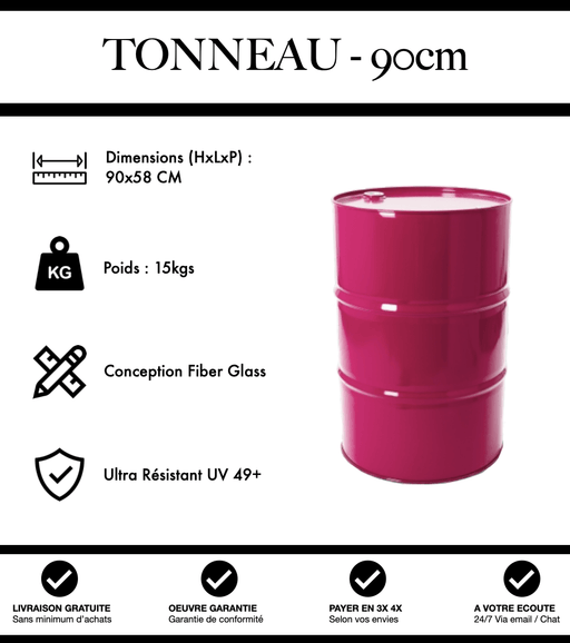 Sculpture Tonneau 90cm Statue - Rose - MUZZANO