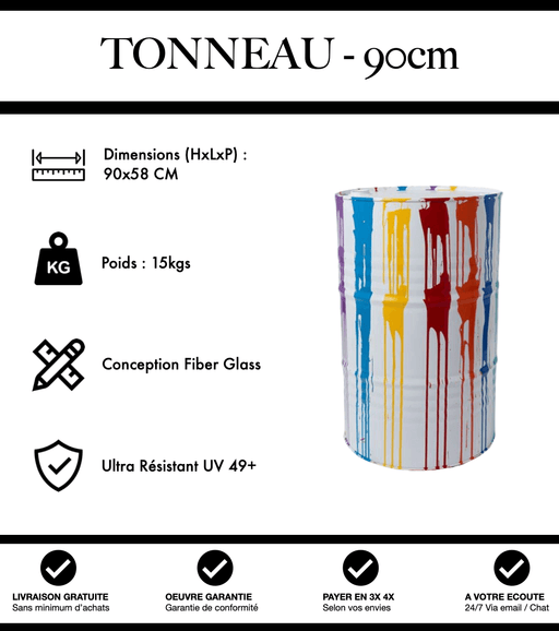 Sculpture Tonneau 90cm Statue - White Trash - MUZZANO