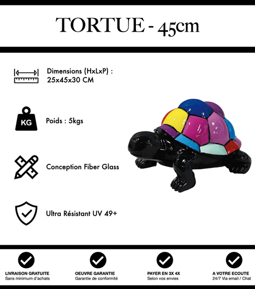 Sculpture Tortue Resine 45cm Statue - Puzzle - MUZZANO