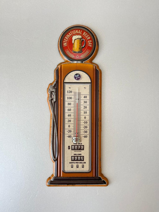 THERMOMETRE MÉTAL BEER DAY 45X15 CM - THERMOMETRE DECORATIVE - MUZZANO